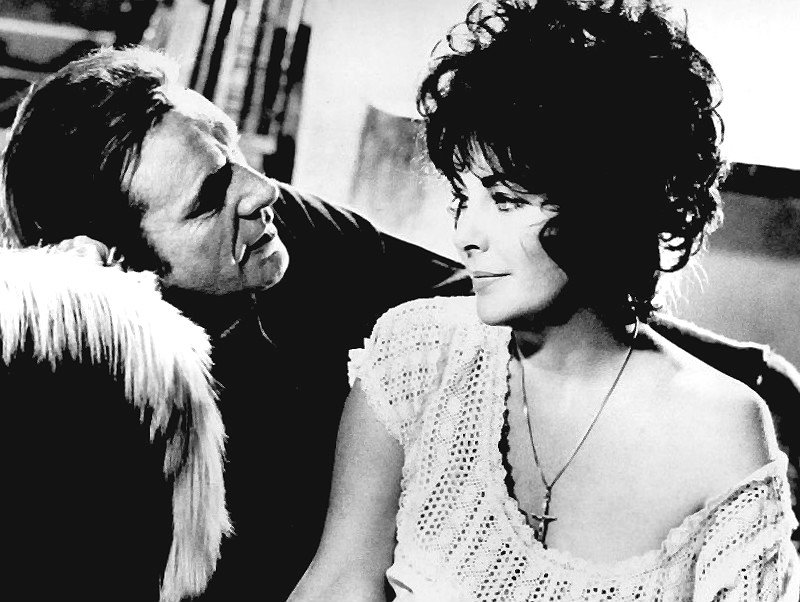 Richard Burton and Elizabeth Taylor in the 1973 TV film Divorce His, Divorce Hers, made the year before their first real
