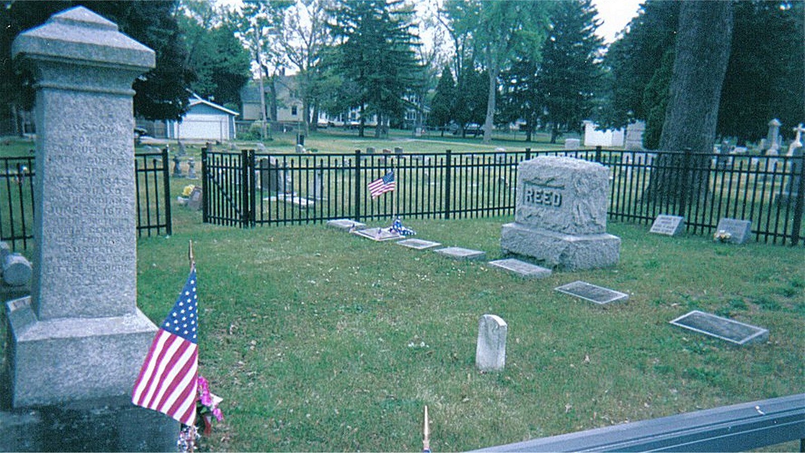 The Custer family plot at Woodland Cemetery in Monroe, Michigan, where Boston Custer and Autie Reed were buried in 1878