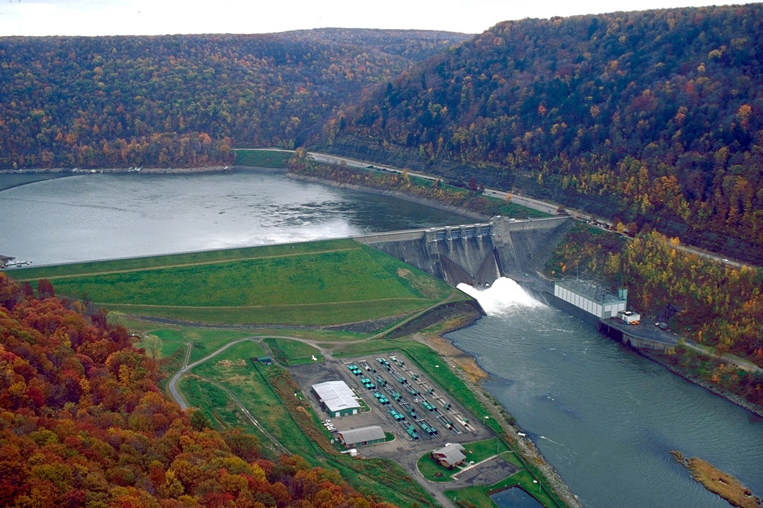 The Kinzua Dam on the Allegheny River in Pennsylvania