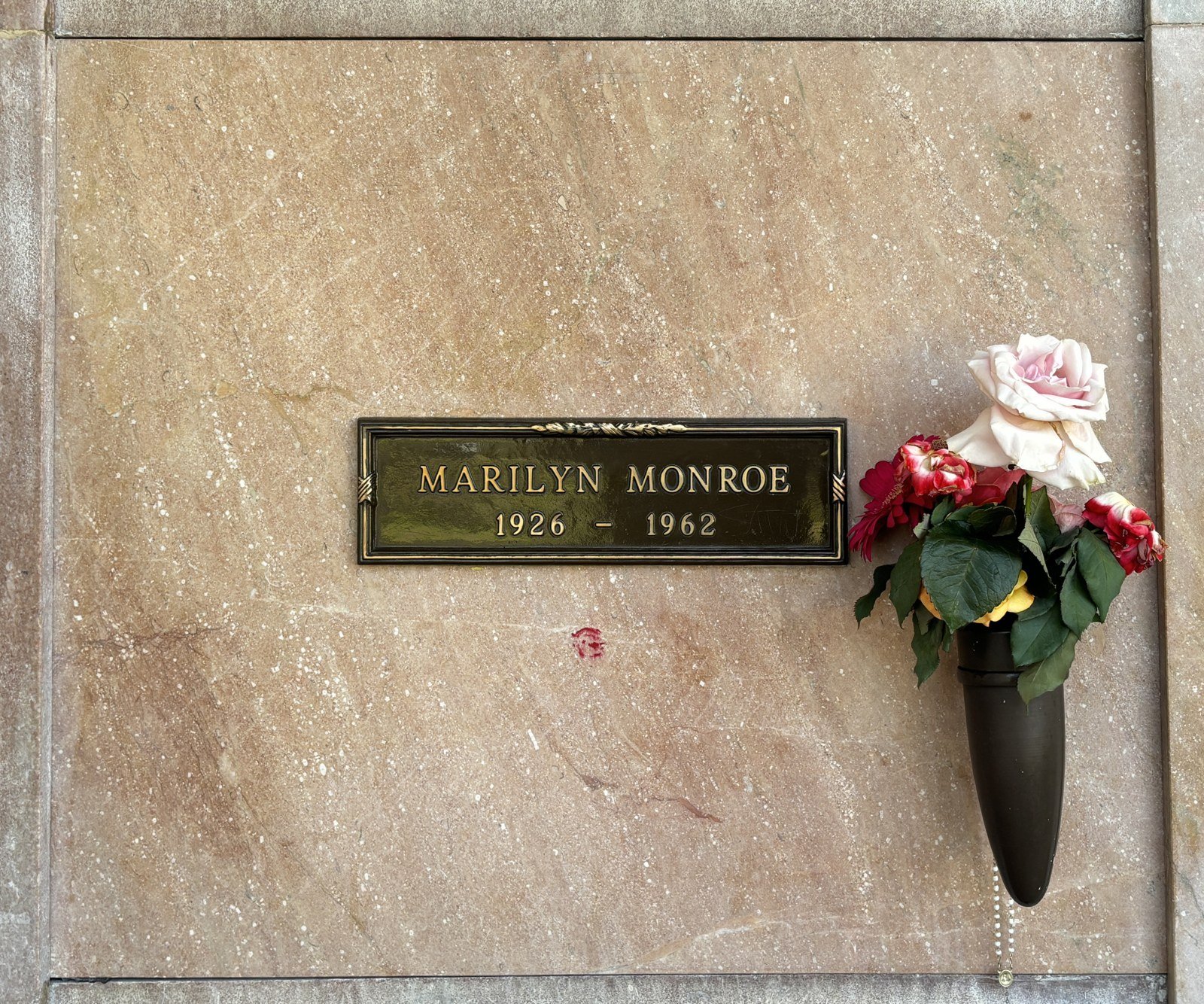 Marilyn Monroe's crypt at Westwood Village Memorial Park, Los Angeles, photographed in 2024