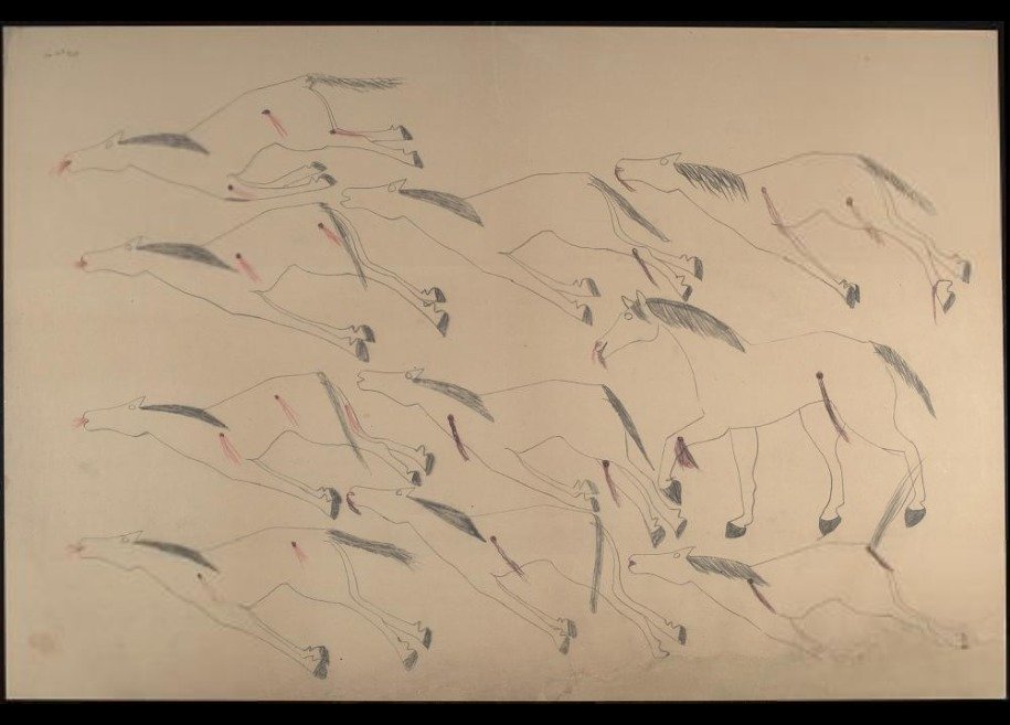 Red Horse's drawing of the horses lost in the battle