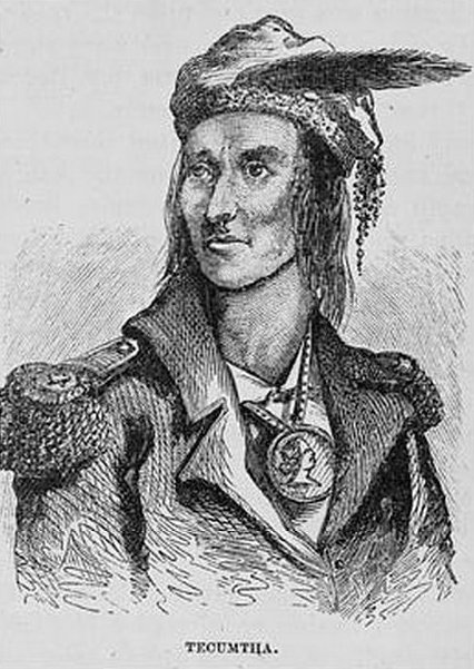 Tecumseh, the Shawnee leader who confronted Governor William Henry Harrison at Vincennes in 1810